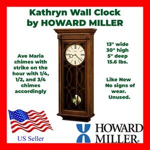 HOWARD MILLER KATHRYN WALL CLOCK WITH CHIMING HARMONIC MOVEMENT 625-525